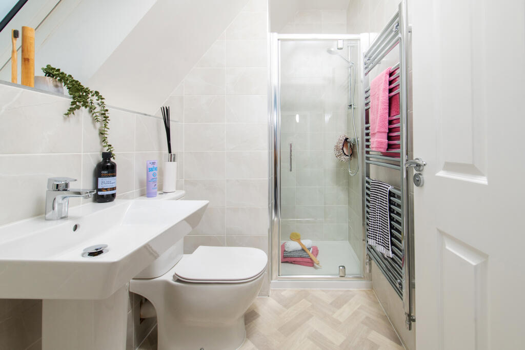 Inside view 4 bedroom Hertford top floor shower room