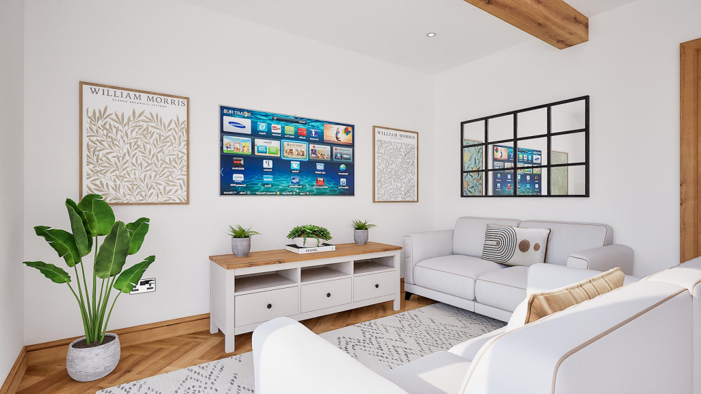 CGI Open Plan Living Dining Kitchen