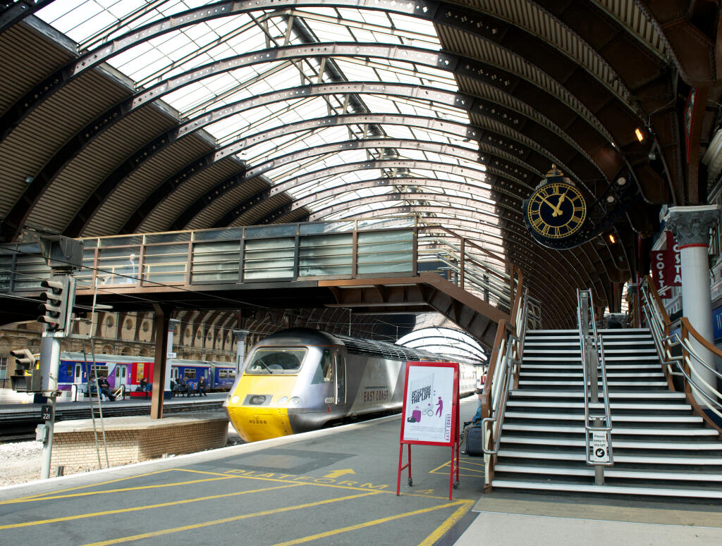 York Train Station with clock
