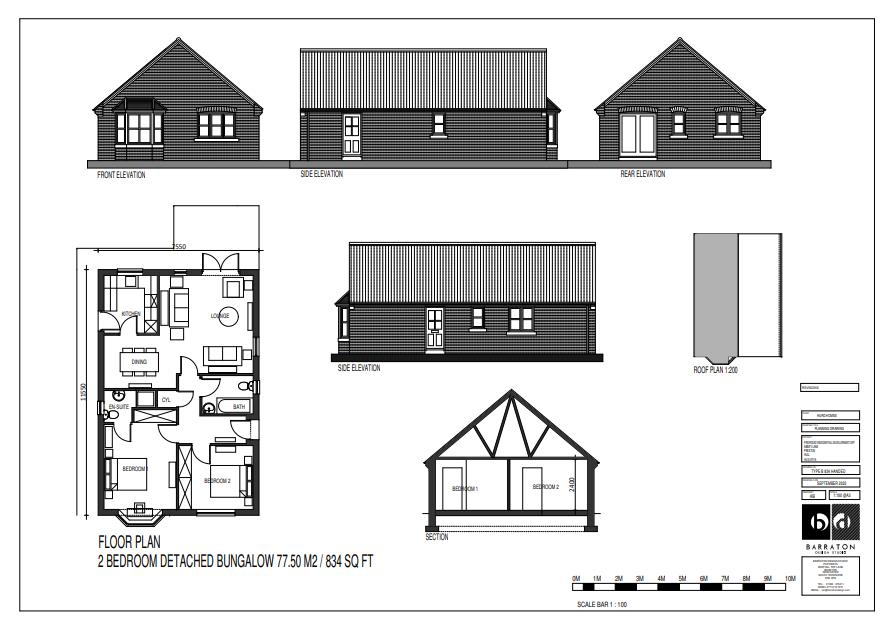 Two x 2 bedroom detached bungalows