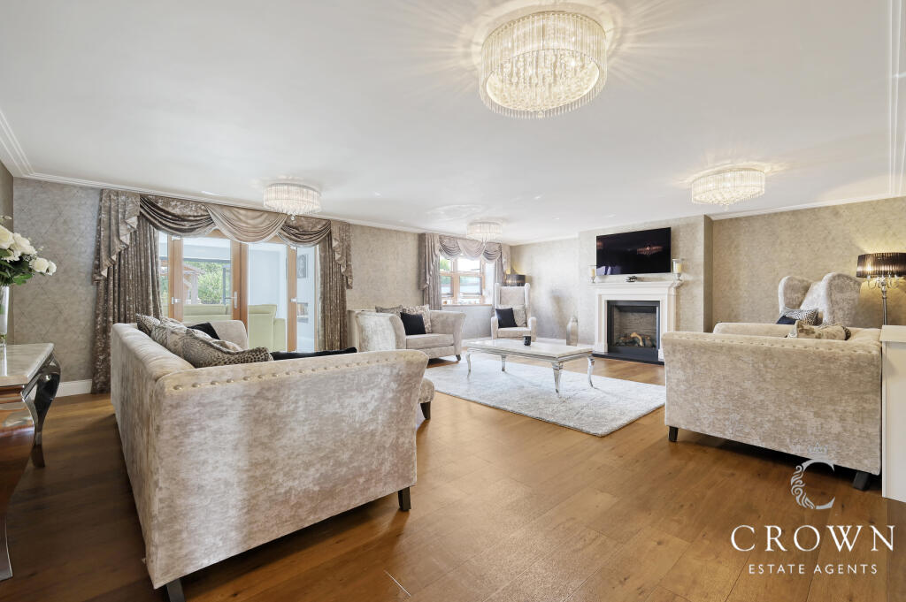 Formal Lounge with feature fireplace,