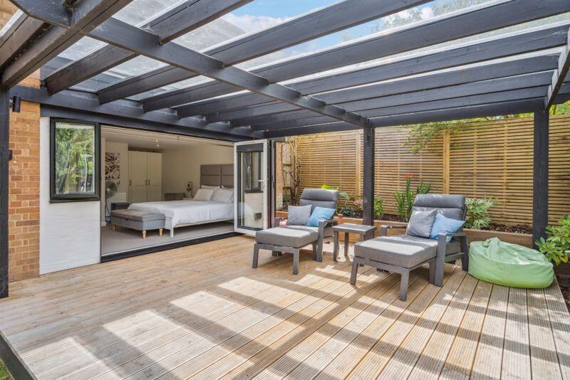 Decked terrace from bedroom