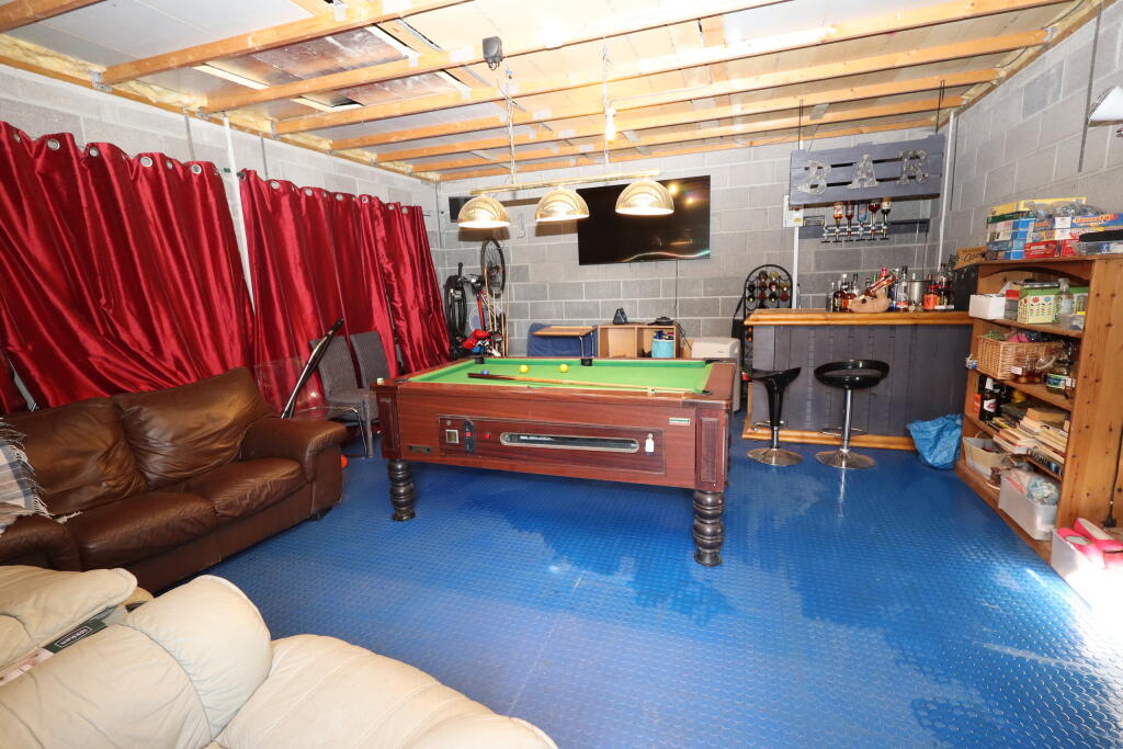 Double garage used as a games room