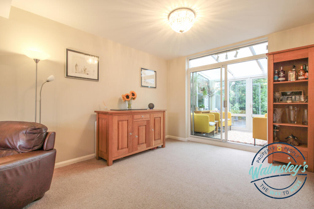 Dining room with garden rppm beyond