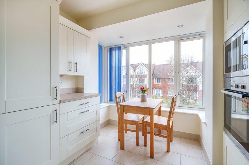 Bay window in dining area