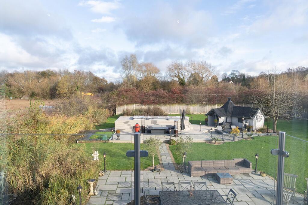 Glorious views from the oak and glass balcony in the master suite