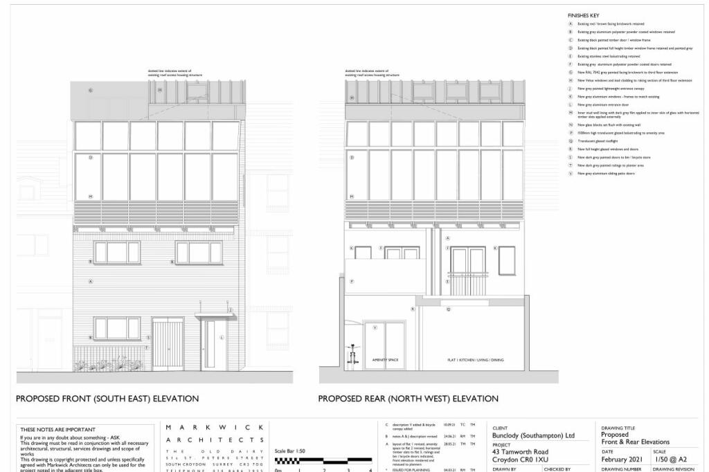 Proposed Front &amp; Rear Elevations