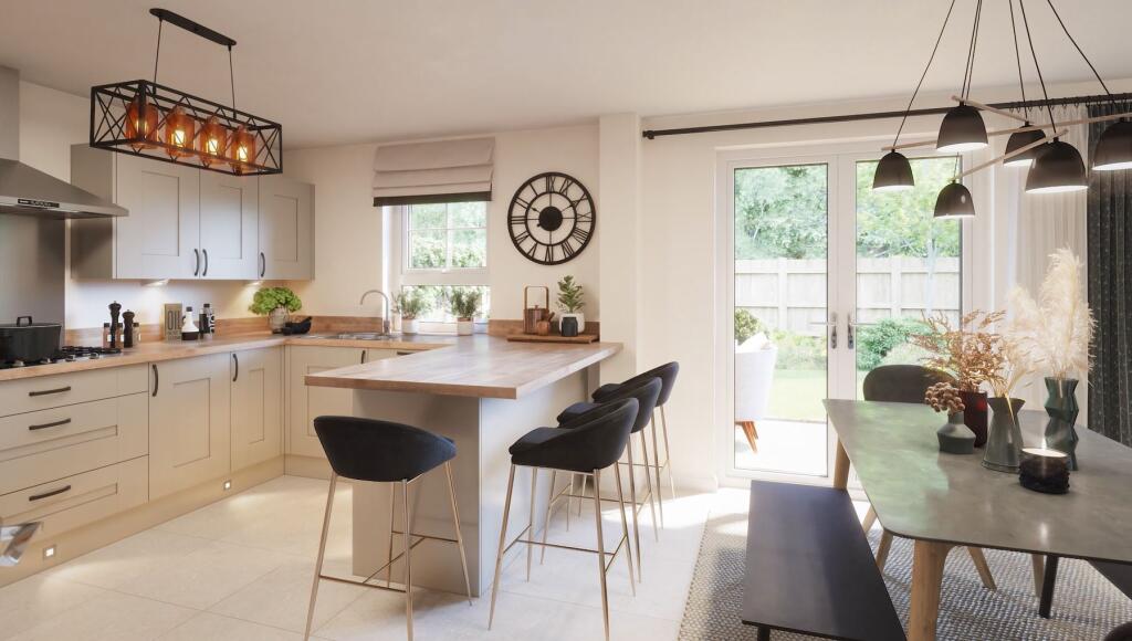 Computer generated image of the kitchen in the Ascot 4 bedroom home