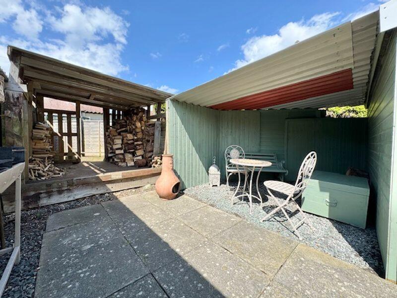 Covered seating and patio