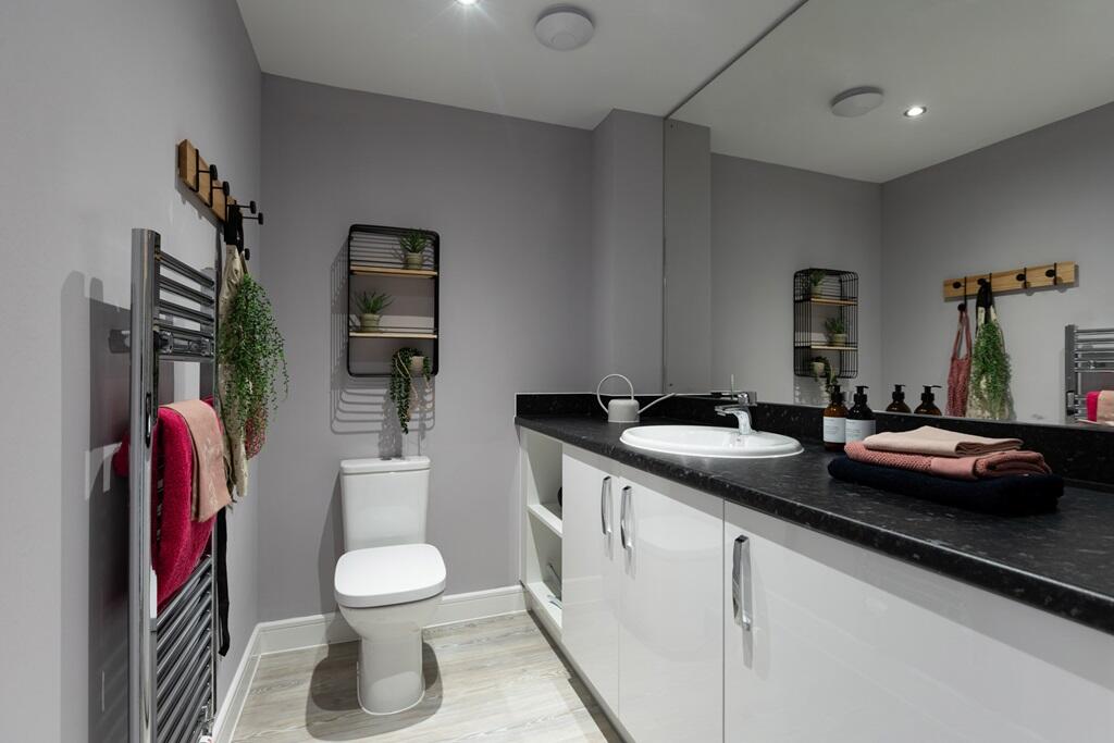 Handy downstairs toilet and laundry area