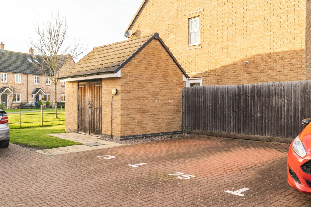 Parking space and bin storage area