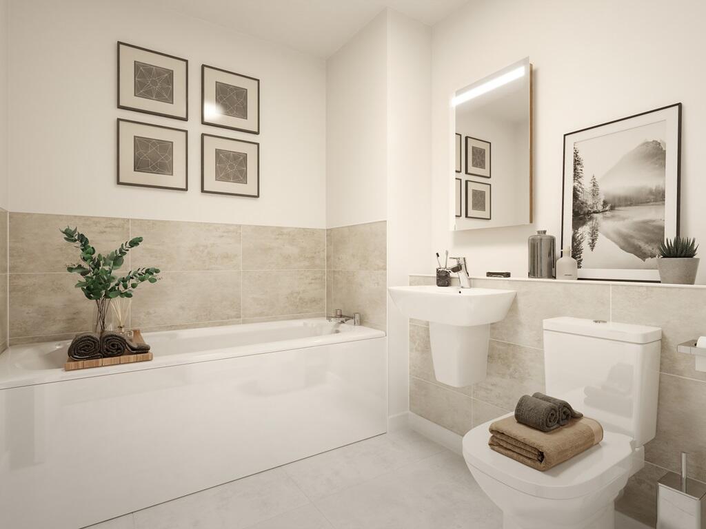 A modern family bathroom with energy saving fixtures