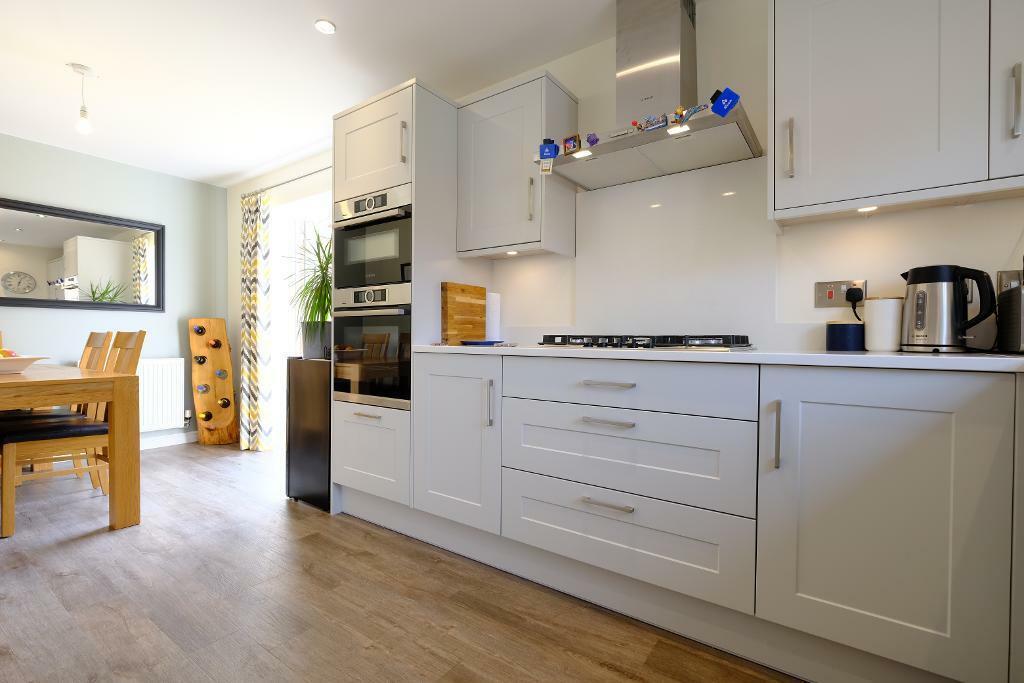 Kitchen with white quartz worktops too
