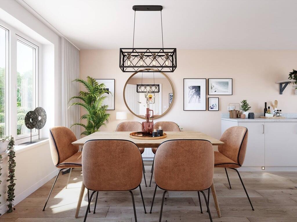 An open-plan ktichen/dining area