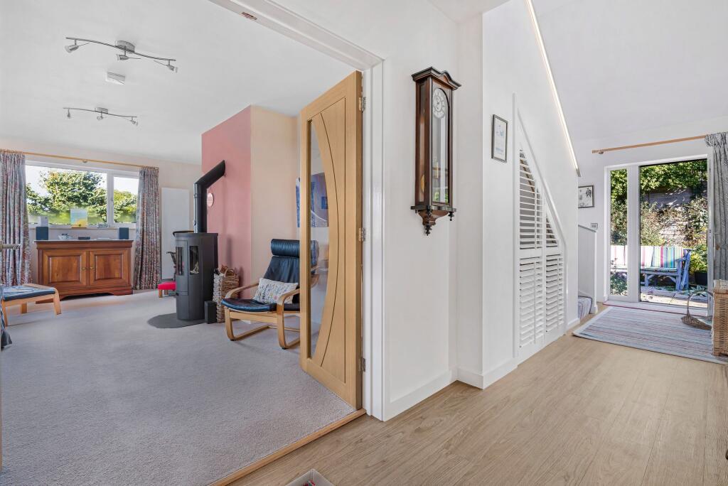 Entrance hallway into living room