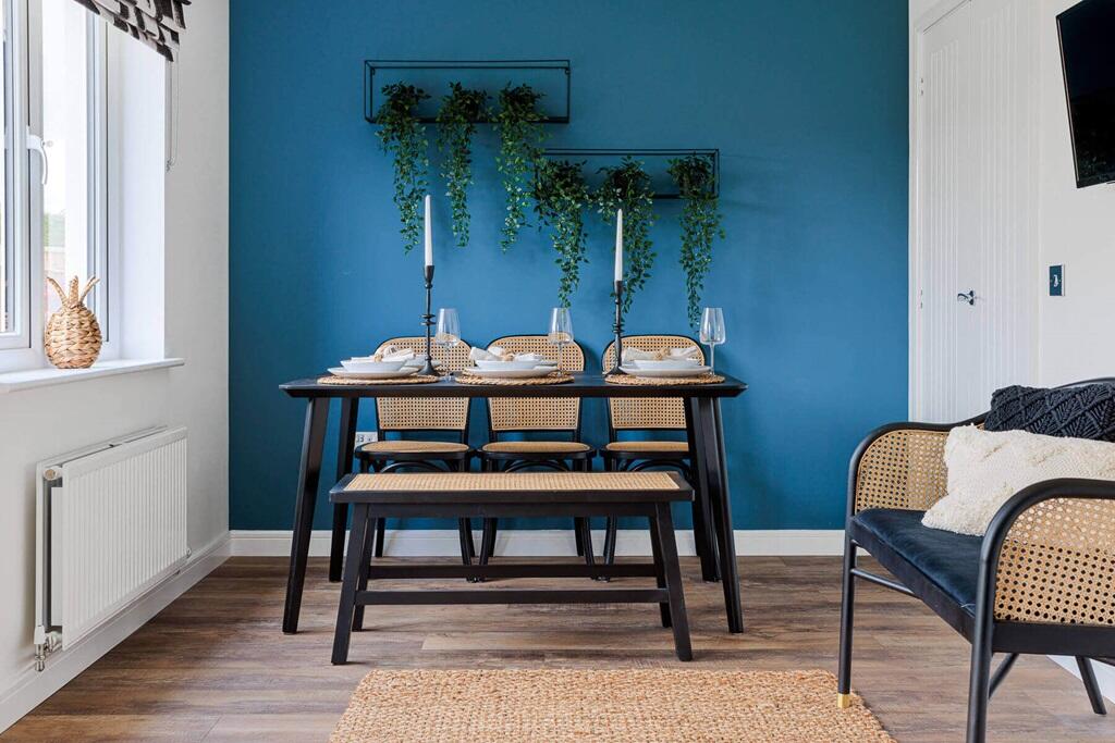 Enjoy the space to relax and eat in the open kitchen diner