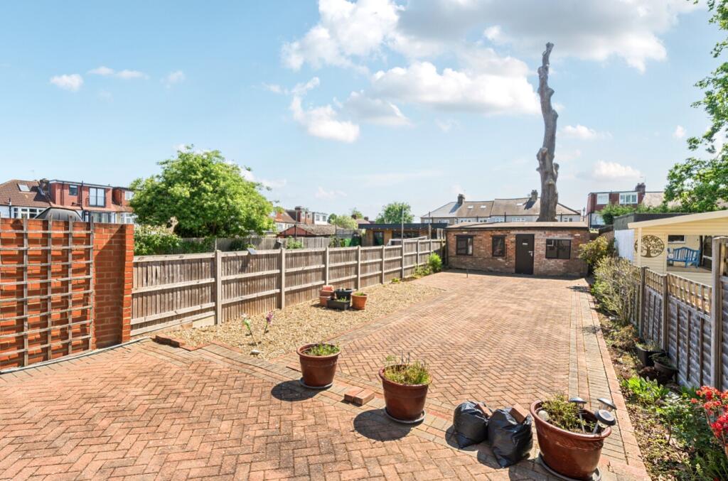 Garden with garage agency ewemove cheam dean