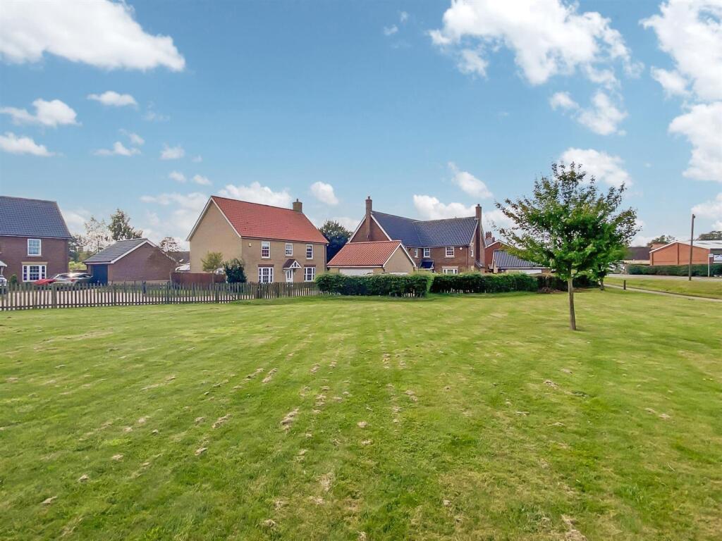 front apect across grassed area