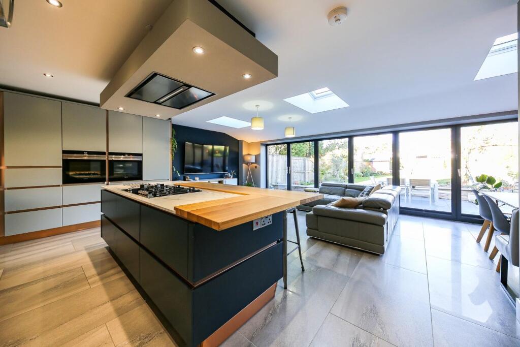 Kitchen, dining, family area