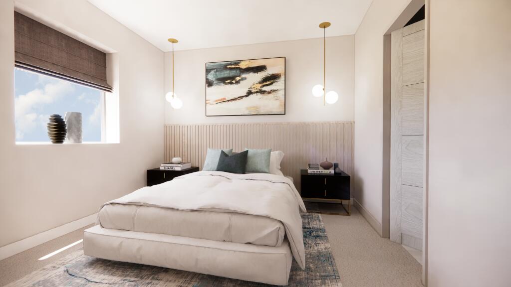 Trintity House, apartment 10 - bedroom render