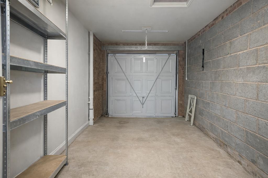 Garage with storage space above