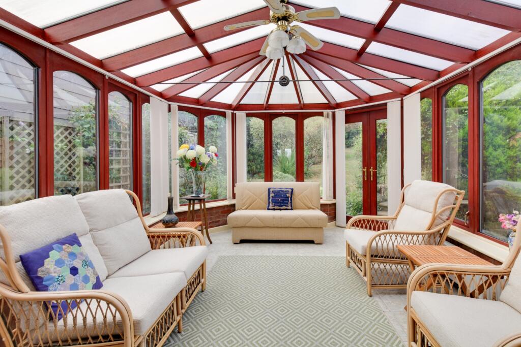 large double glazed  modern wooden conservatory 