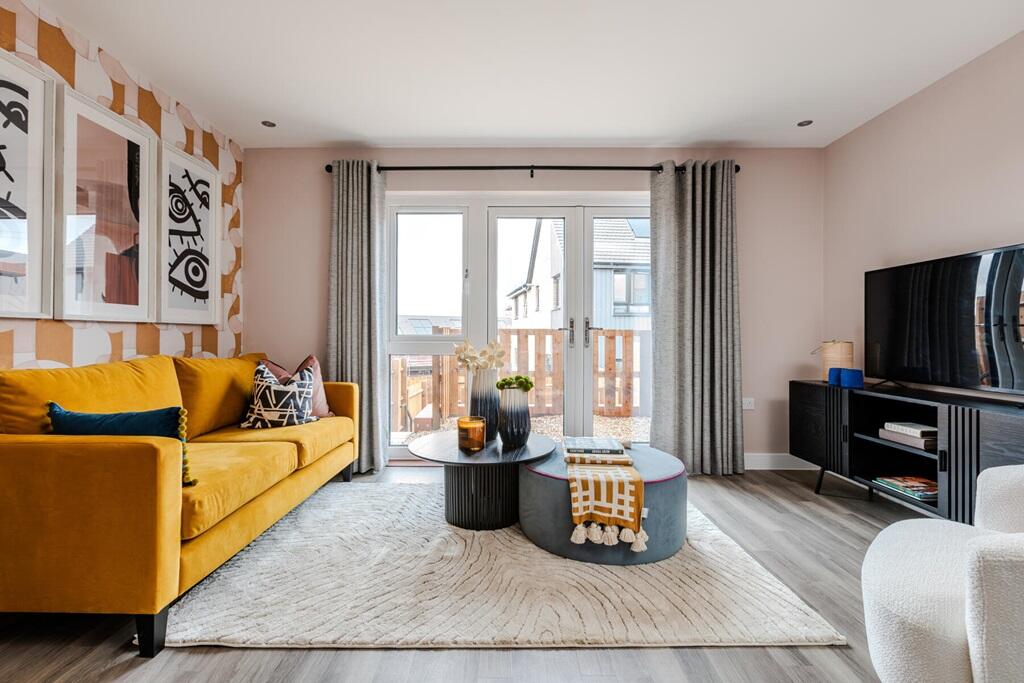 With patio doors leading to the garden