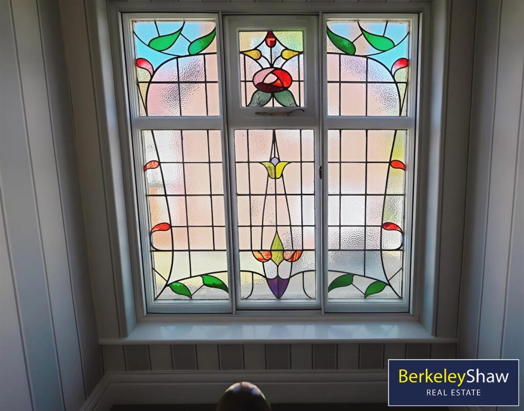 Feature stained glass landing window