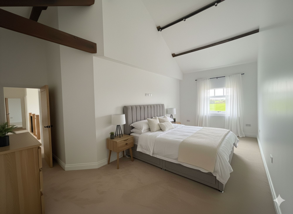 Bedroom 1 with countryside views