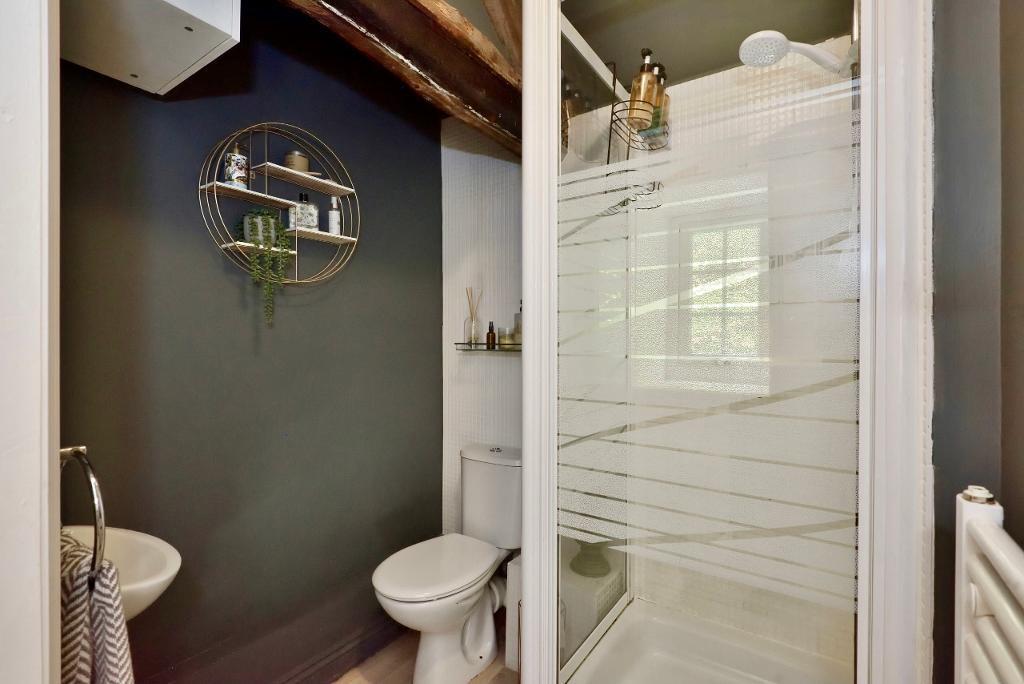 Family shower room heated towel rail