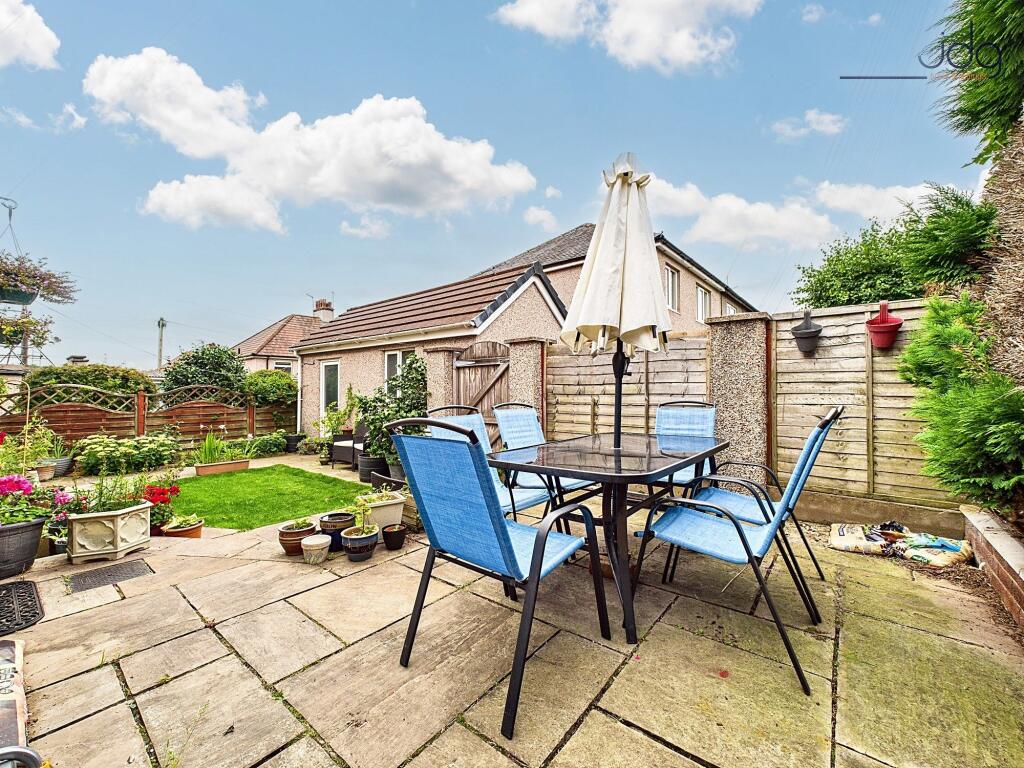 South West Garden with Garage entrance