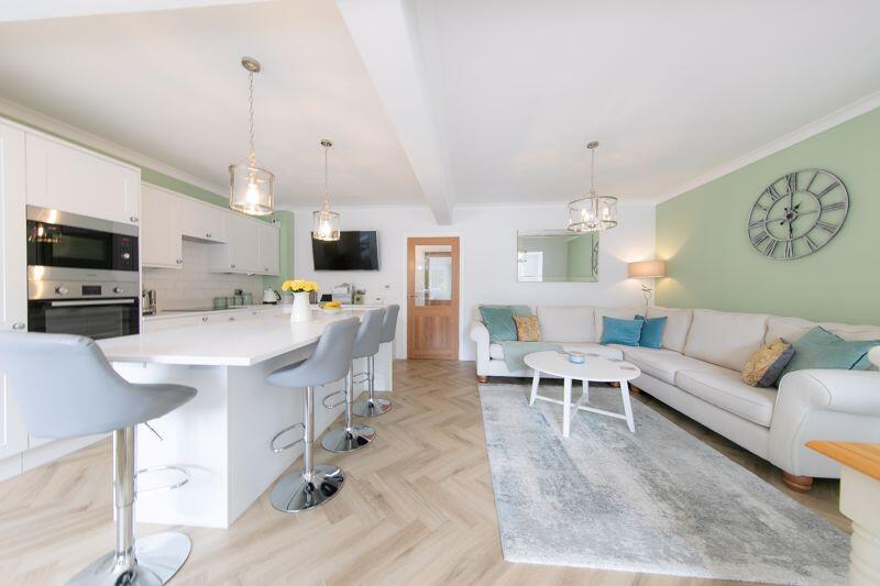 Living space and kitchen