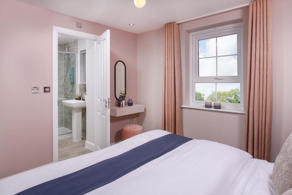 En suite shower from bedroom 1 in the Ripon Show Home