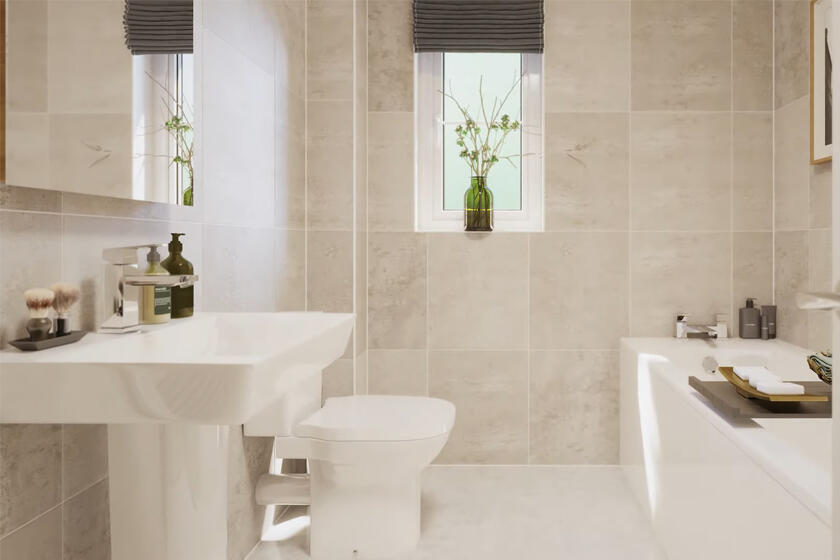 Computer generated image of the bathroom in the Ascot 4 bedroom home