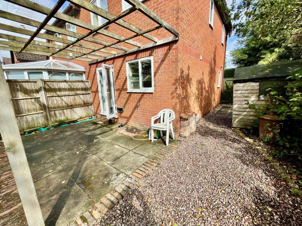 Patio area and shed