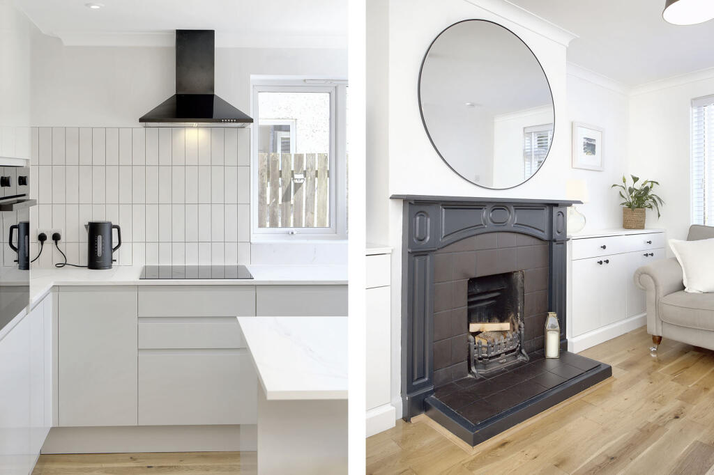 Kitchen and Fireplace