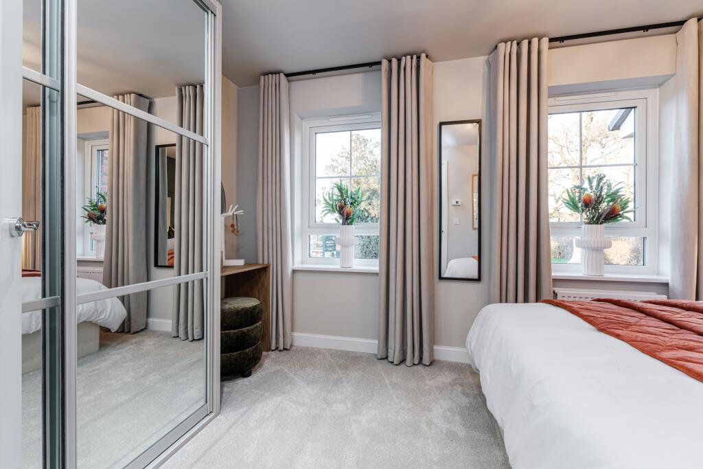 Interior view of the bedroom in our 2 bed Denford home
