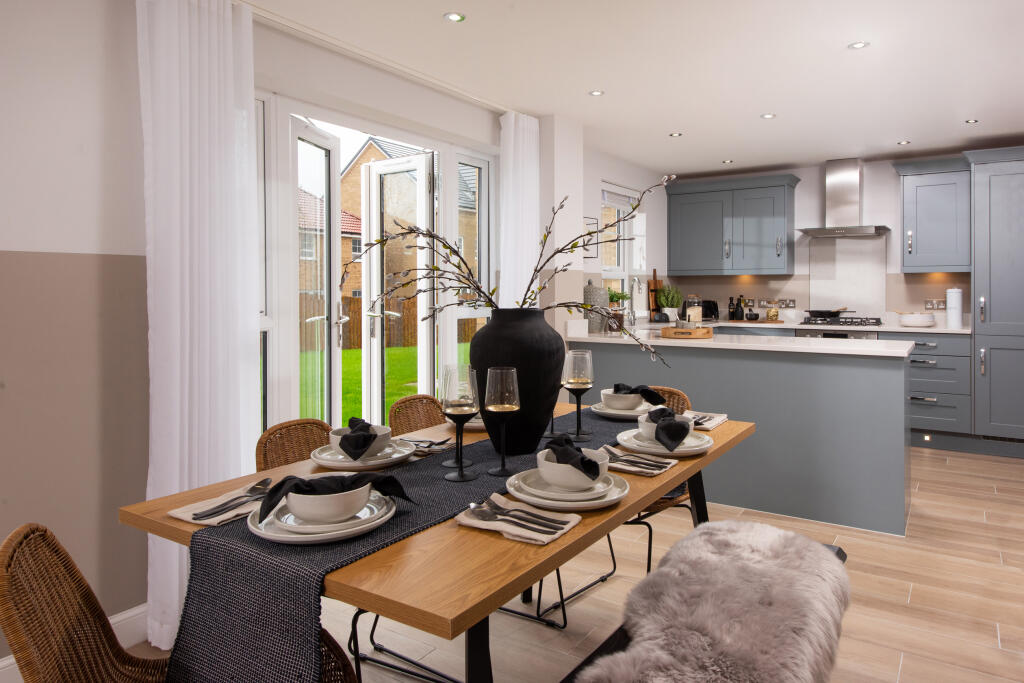 Inside view 4 bedroom detached Radleigh kitchen diner