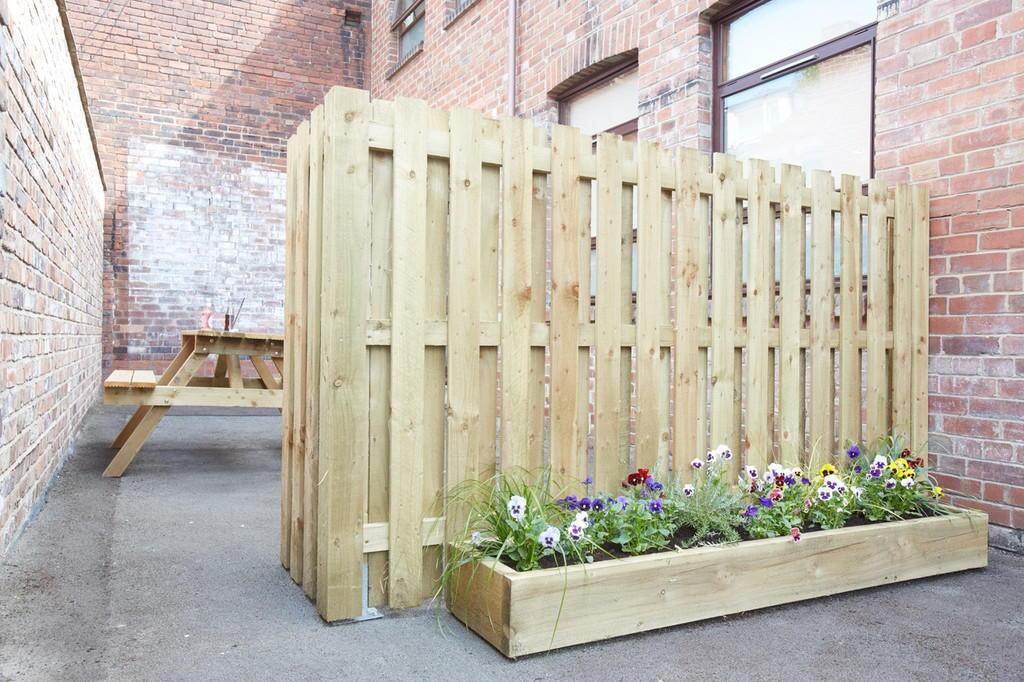 A charming, well-maintained outdoor garden area...