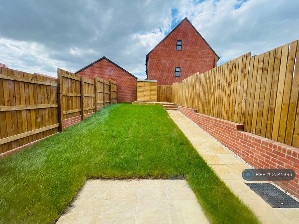 View Of Rear Garden With Shed From Lounge