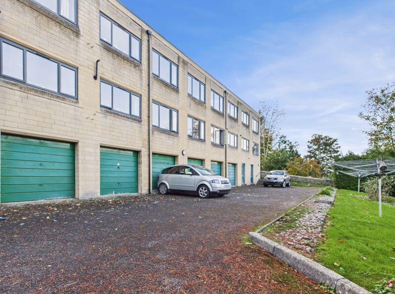 Rear of building garage