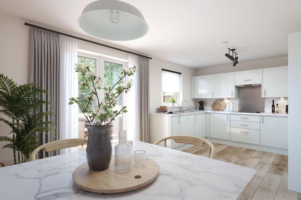 Large open plan kitchen/dining area for family mealtimes