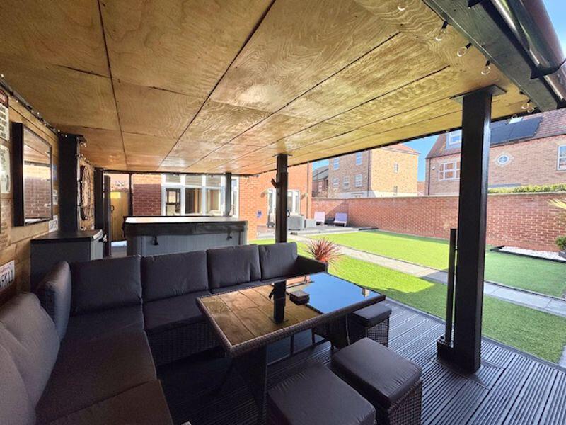 Covered entertainment area view 2