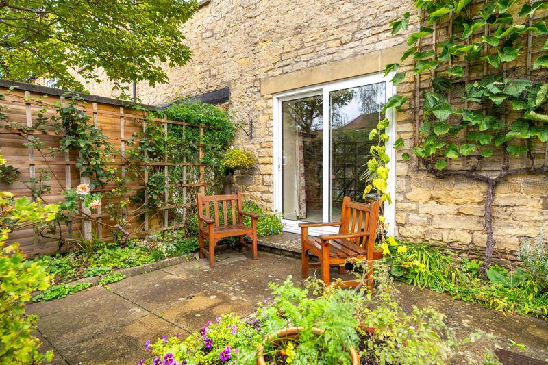 Rear patio seating area