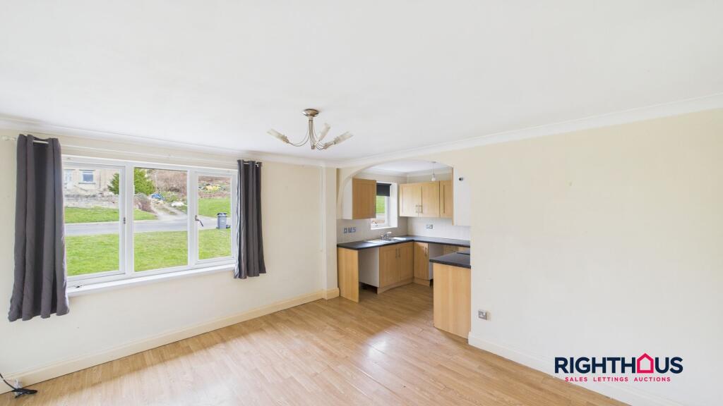 Open plan lounge and kitchen