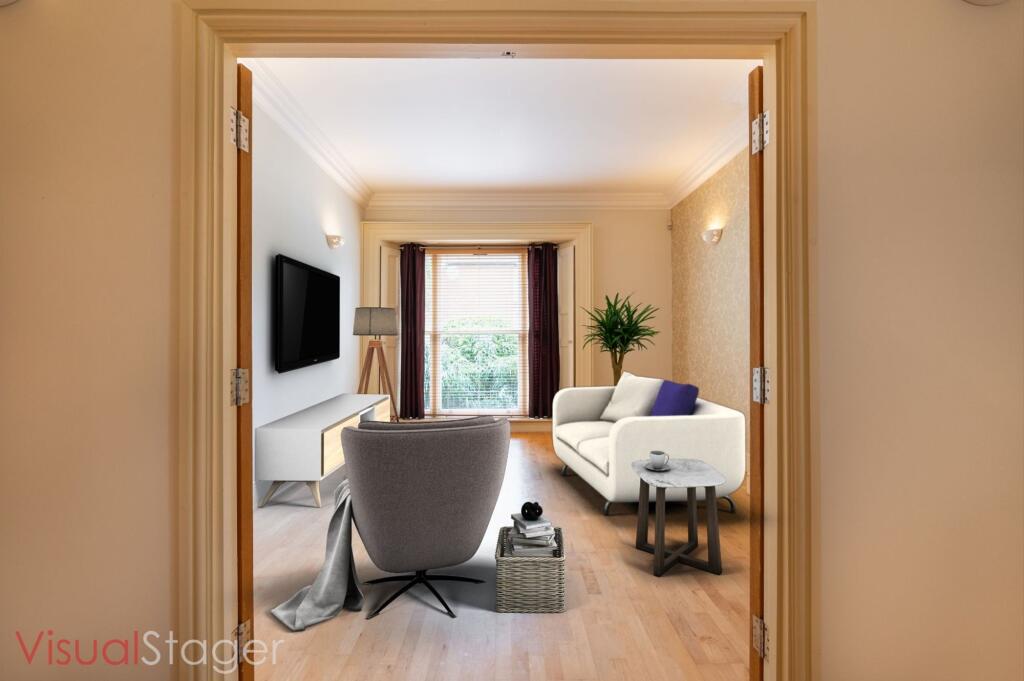 Virtually staged living room