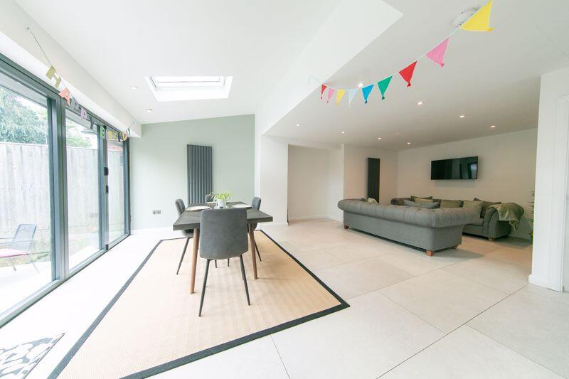 Open plan living and dining space