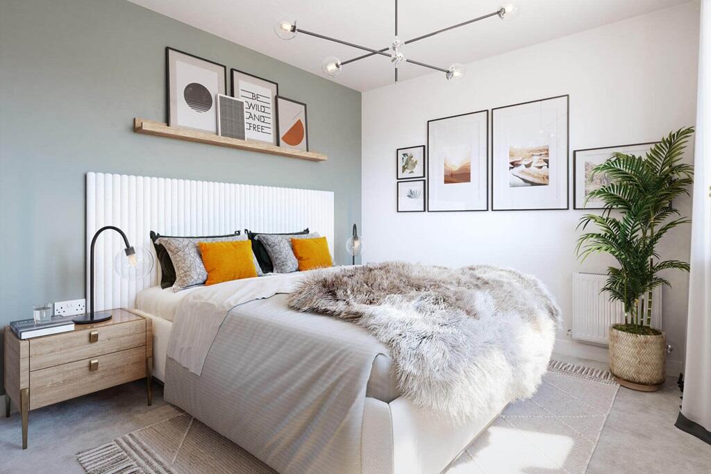The main bedroom creates space to unwind away from the rest of the home