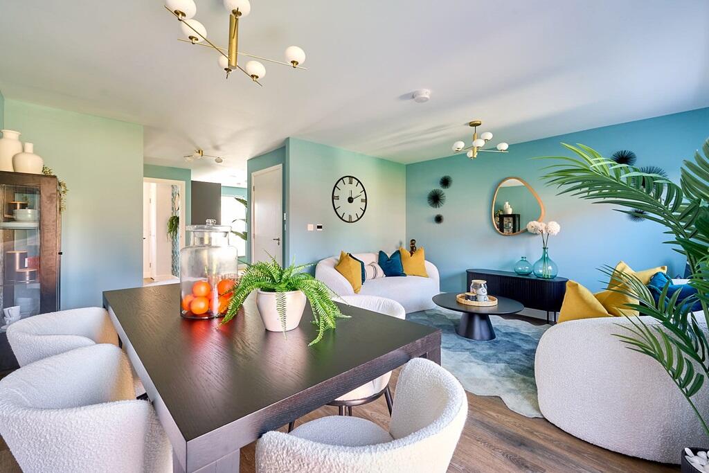 There's ample space in the family room for a dining table