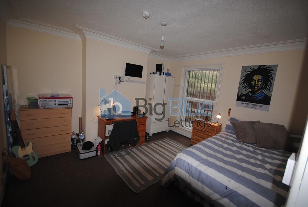 A spacious and well-organized bedroom featuring...